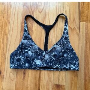 Lululemon Arise Bra Flowabunga Black Angel Wing size 4